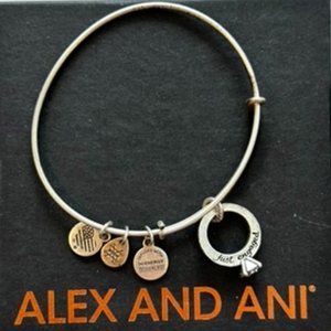 Alex and Ani Silver Just Engaged Charm Bangle